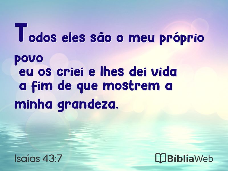 Isaías 43:7 em imagem para compartilhar