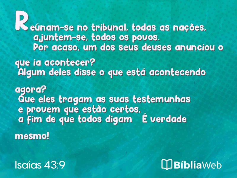 Isaías 43:9 em imagem para compartilhar
