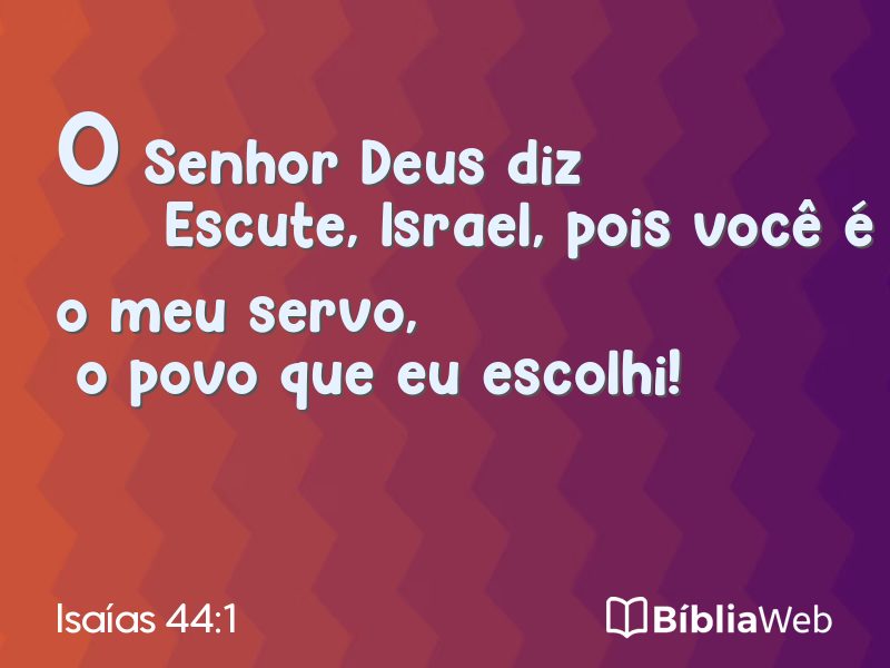 Isaías 44:1 em imagem para compartilhar