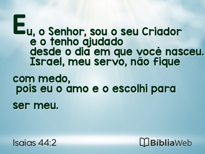 Isaías 44:2 em imagem para compartilhar