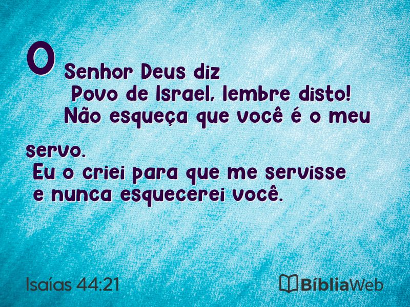 Isaías 44:21 em imagem para compartilhar