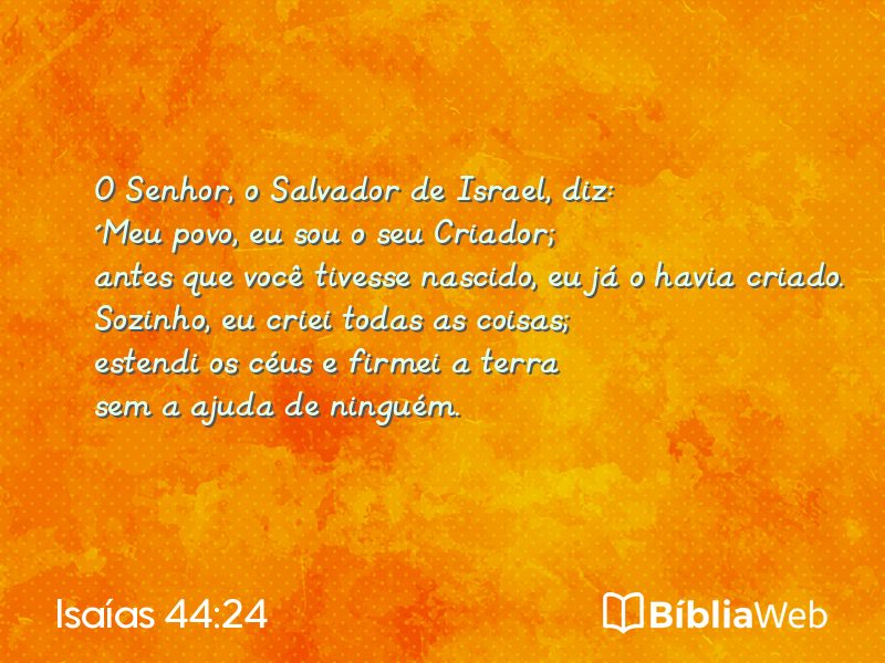 Isaías 44:24 em imagem para compartilhar