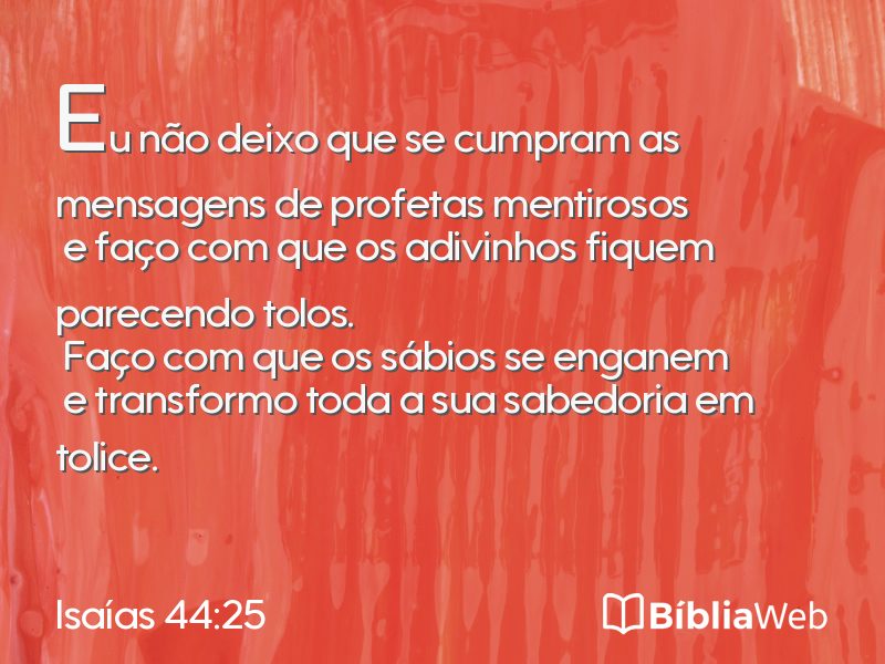 Isaías 44:25 em imagem para compartilhar