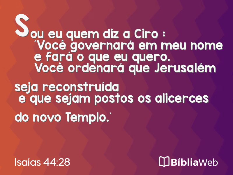 Isaías 44:28 em imagem para compartilhar