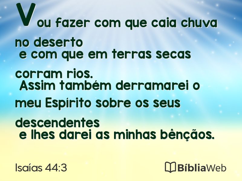 Isaías 44:3 em imagem para compartilhar