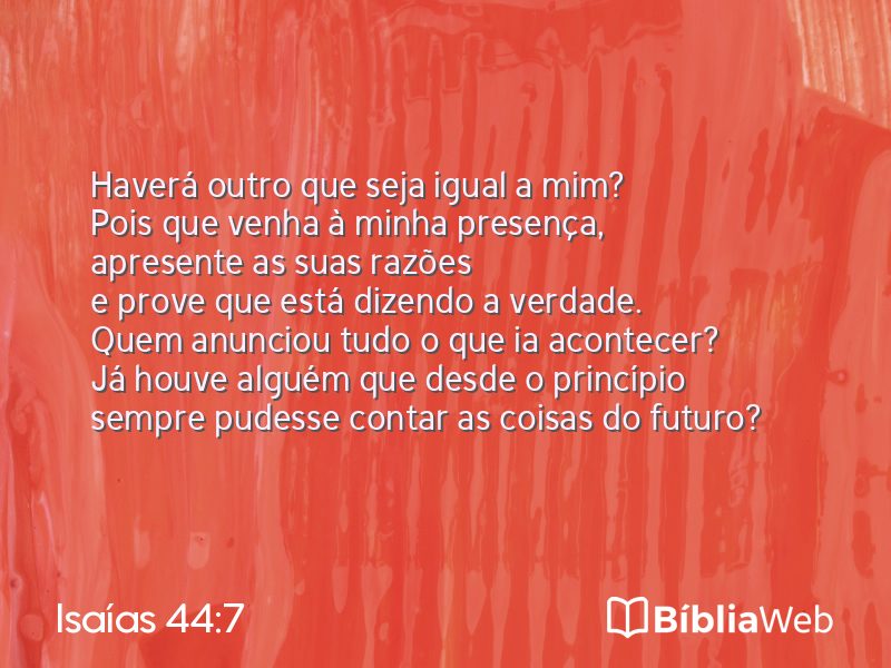 Isaías 44:7 em imagem para compartilhar
