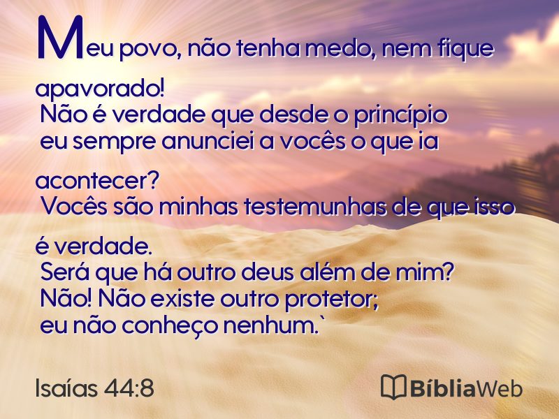 Isaías 44:8 em imagem para compartilhar