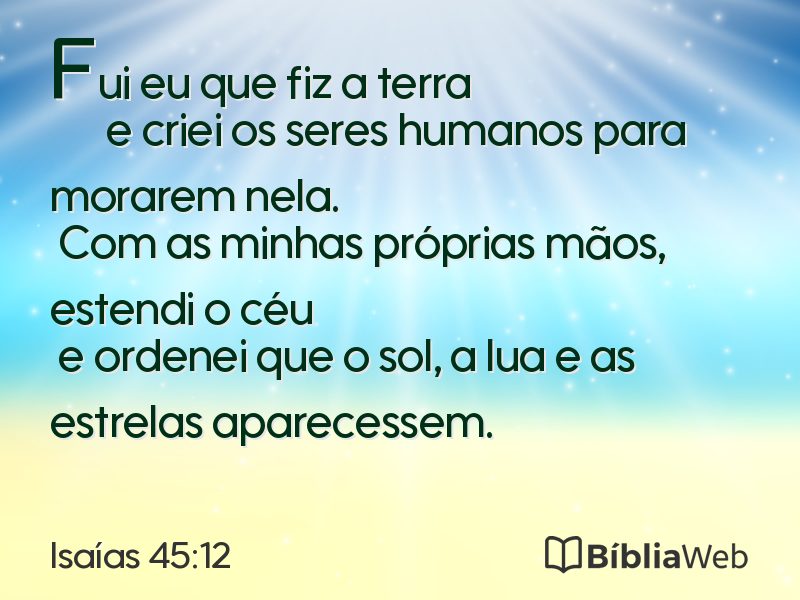 Isaías 45:12 em imagem para compartilhar