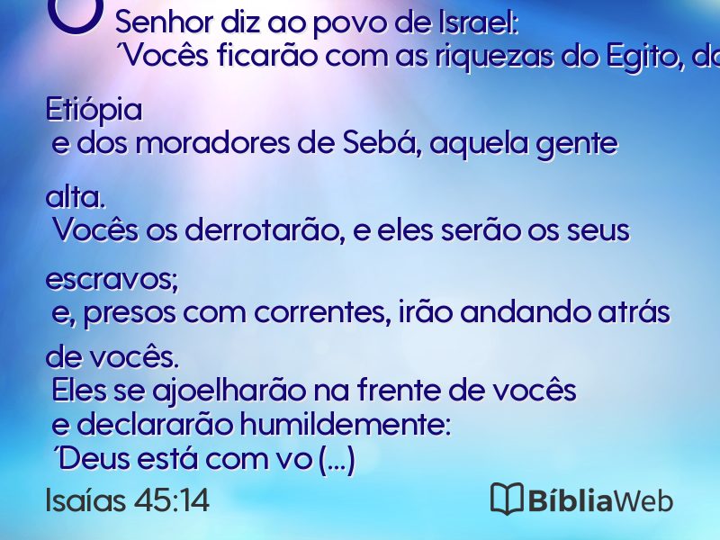 Isaías 45:14 em imagem para compartilhar