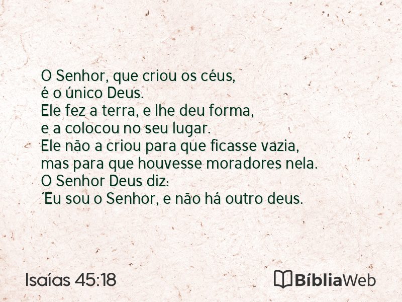 Isaías 45:18 em imagem para compartilhar