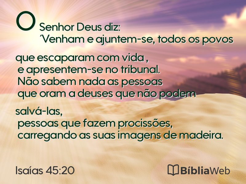 Isaías 45:20 em imagem para compartilhar