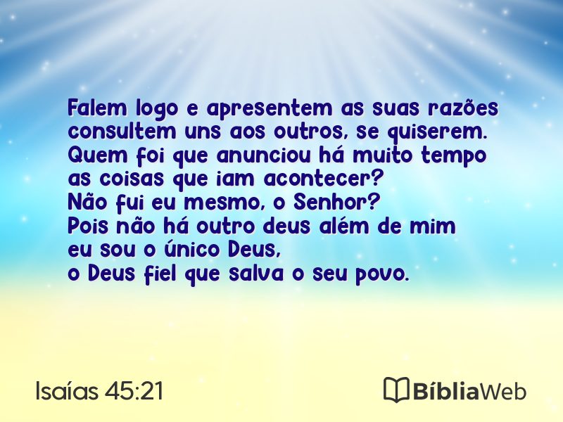 Isaías 45:21 em imagem para compartilhar