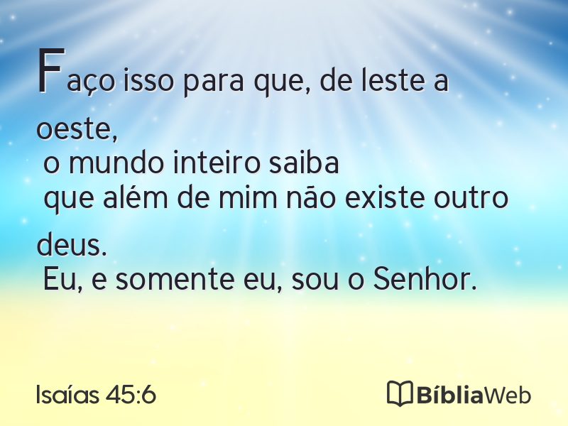 Isaías 45:6 em imagem para compartilhar