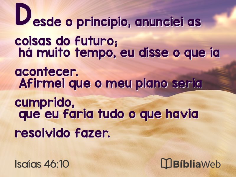 Isaías 46:10 em imagem para compartilhar