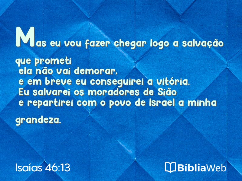 Isaías 46:13 em imagem para compartilhar
