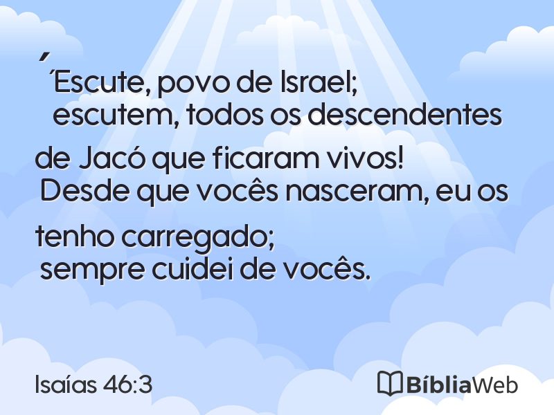 Isaías 46:3 em imagem para compartilhar
