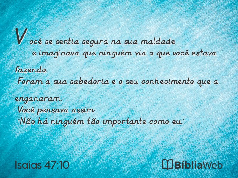 Isaías 47:10 em imagem para compartilhar
