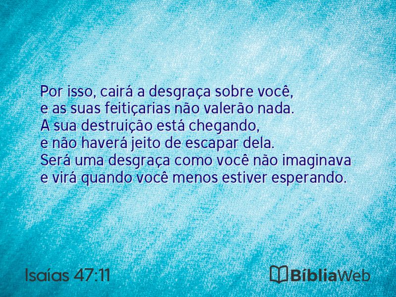 Isaías 47:11 em imagem para compartilhar