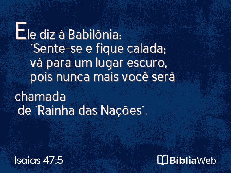 Isaías 47:5 em imagem para compartilhar