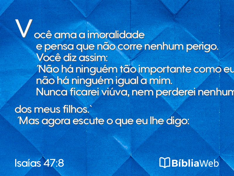 Isaías 47:8 em imagem para compartilhar