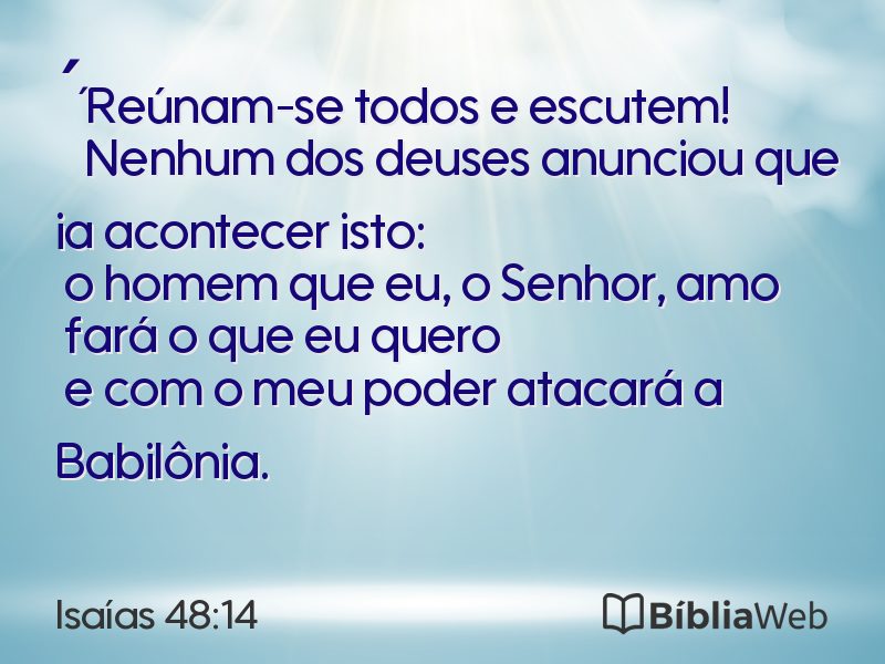 Isaías 48:14 em imagem para compartilhar