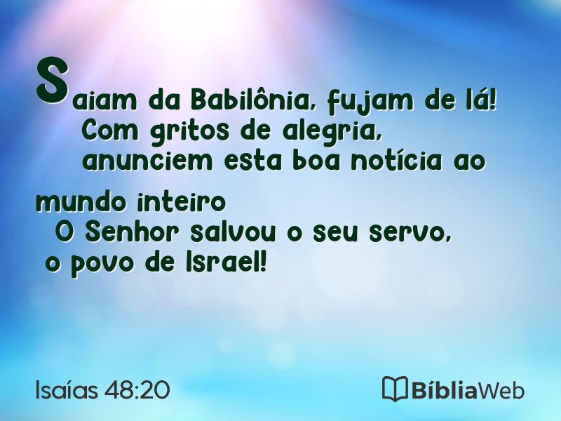 Isaías 48:20 em imagem para compartilhar