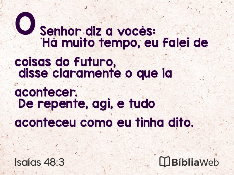 Isaías 48:3 em imagem para compartilhar