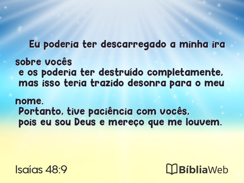Isaías 48:9 em imagem para compartilhar