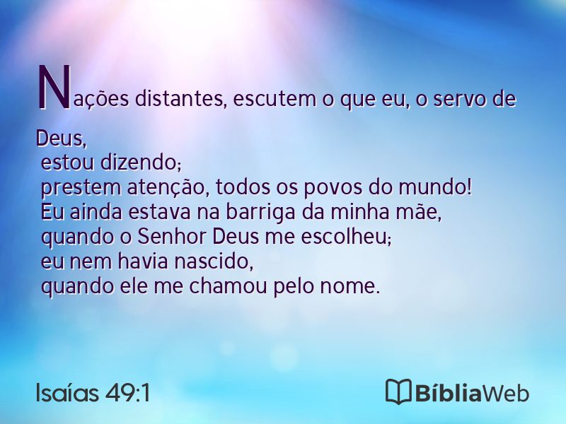 Isaías 49:1 em imagem para compartilhar