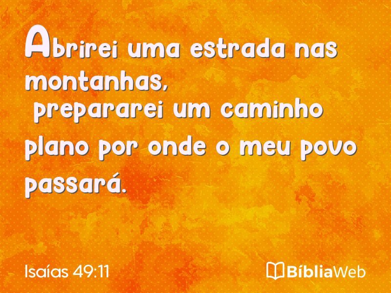 Isaías 49:11 em imagem para compartilhar