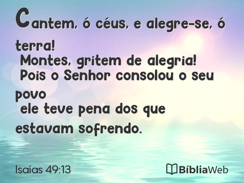 Isaías 49:13 em imagem para compartilhar