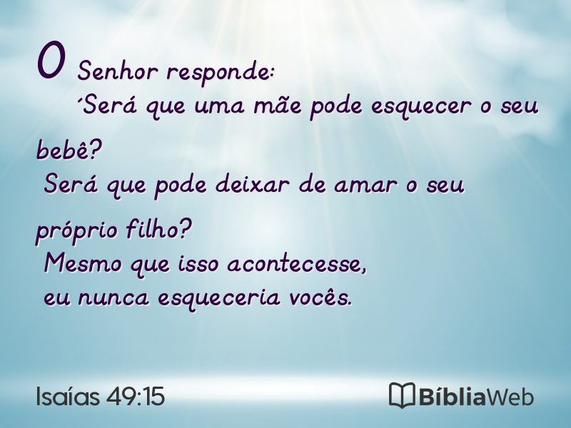Isaías 49:15 em imagem para compartilhar