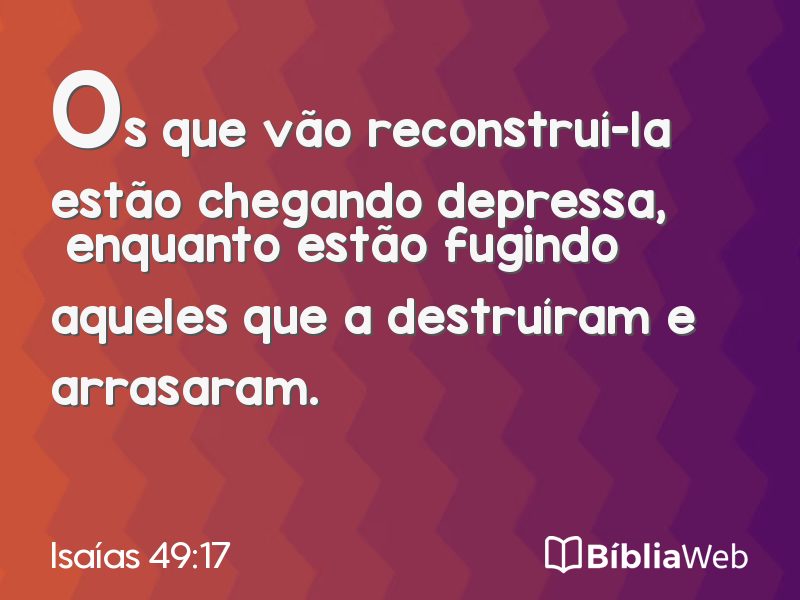 Isaías 49:17 em imagem para compartilhar