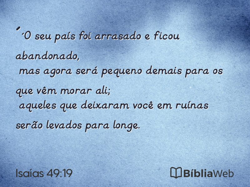 Isaías 49:19 em imagem para compartilhar