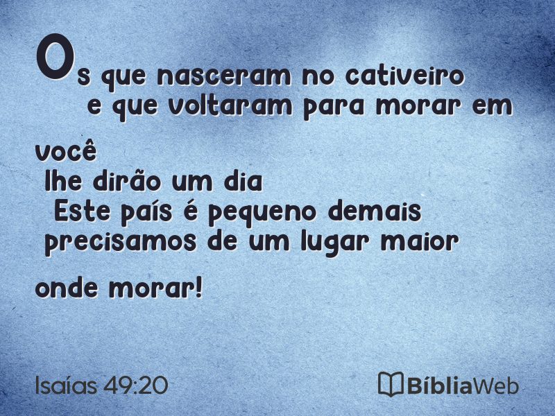 Isaías 49:20 em imagem para compartilhar