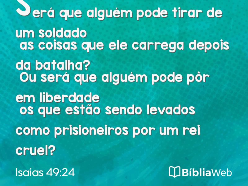 Isaías 49:24 em imagem para compartilhar