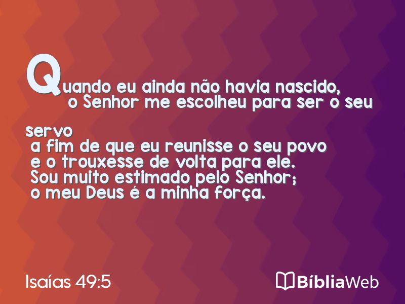 Isaías 49:5 em imagem para compartilhar