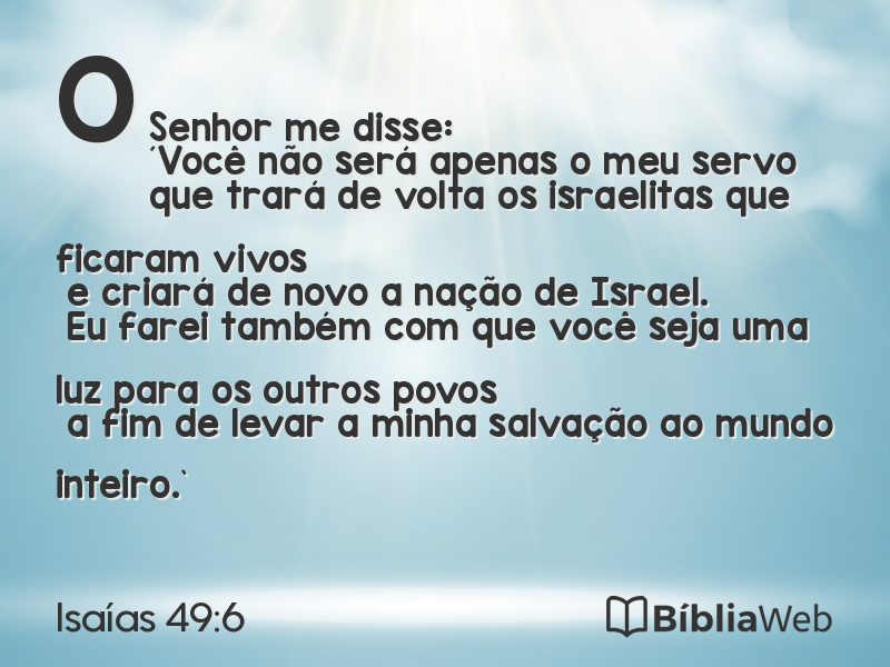 Isaías 49:6 em imagem para compartilhar