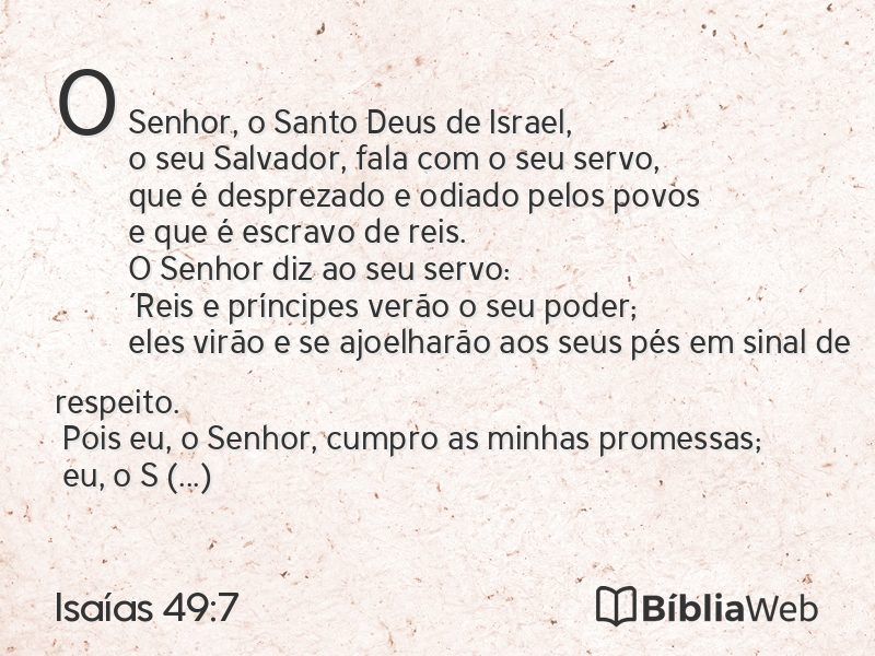 Isaías 49:7 em imagem para compartilhar