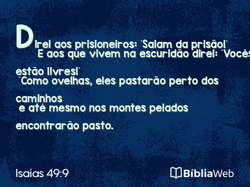 Isaías 49:9 em imagem para compartilhar