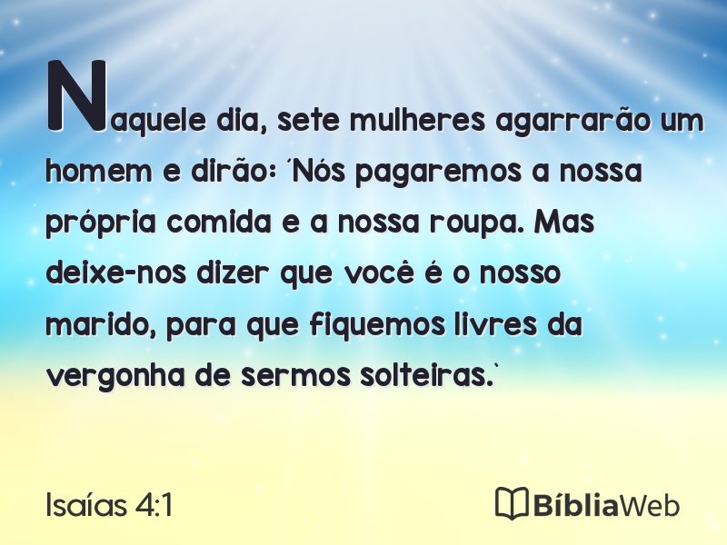 Isaías 4:1 em imagem para compartilhar