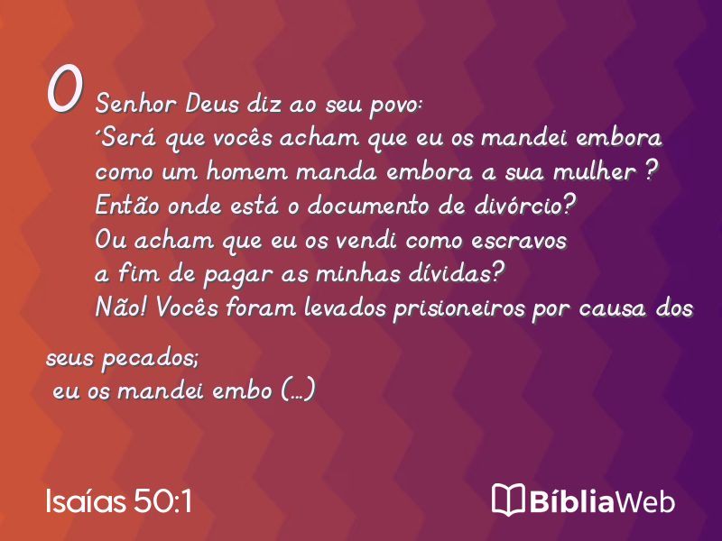 Isaías 50:1 em imagem para compartilhar