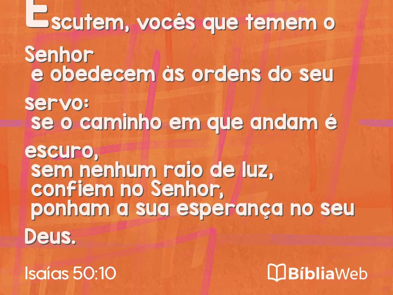 Isaías 50:10 em imagem para compartilhar