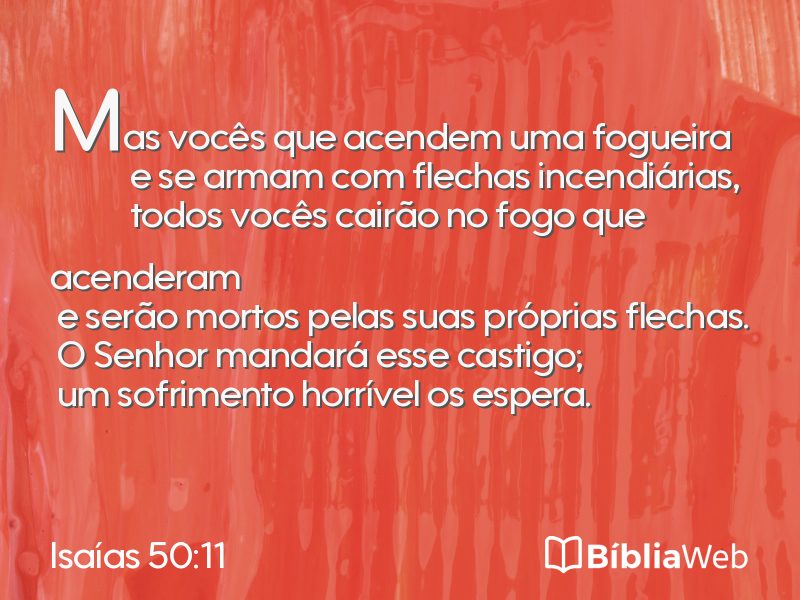 Isaías 50:11 em imagem para compartilhar