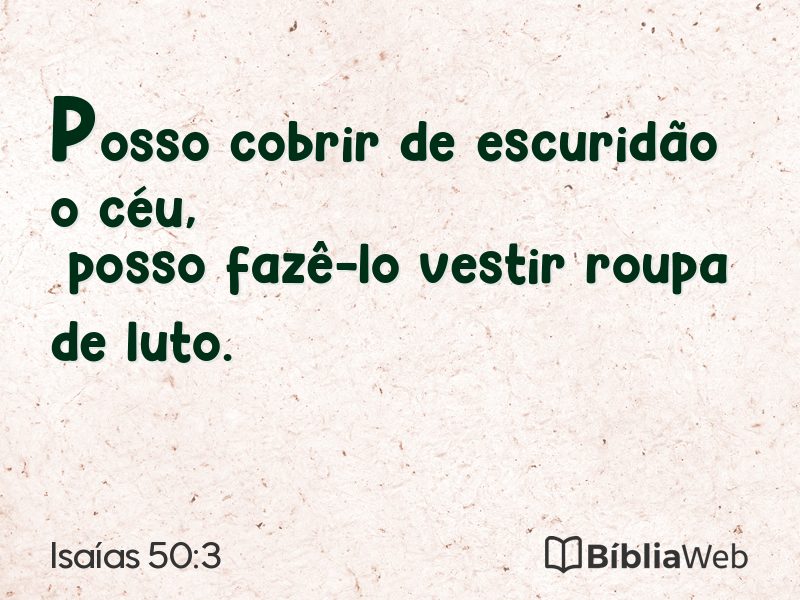 Isaías 50:3 em imagem para compartilhar