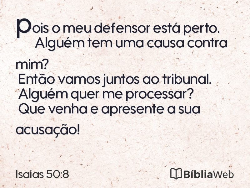 Isaías 50:8 em imagem para compartilhar