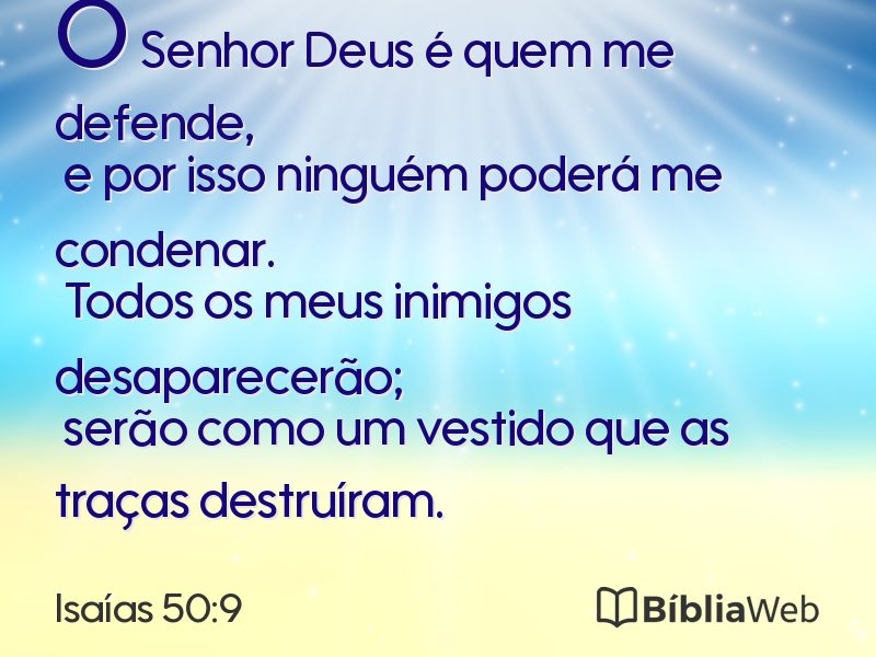 Isaías 50:9 em imagem para compartilhar