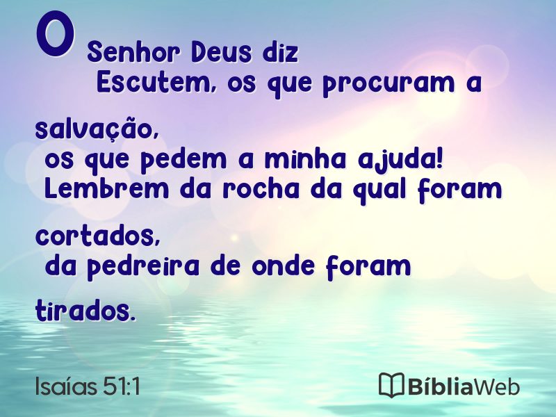 Isaías 51:1 em imagem para compartilhar