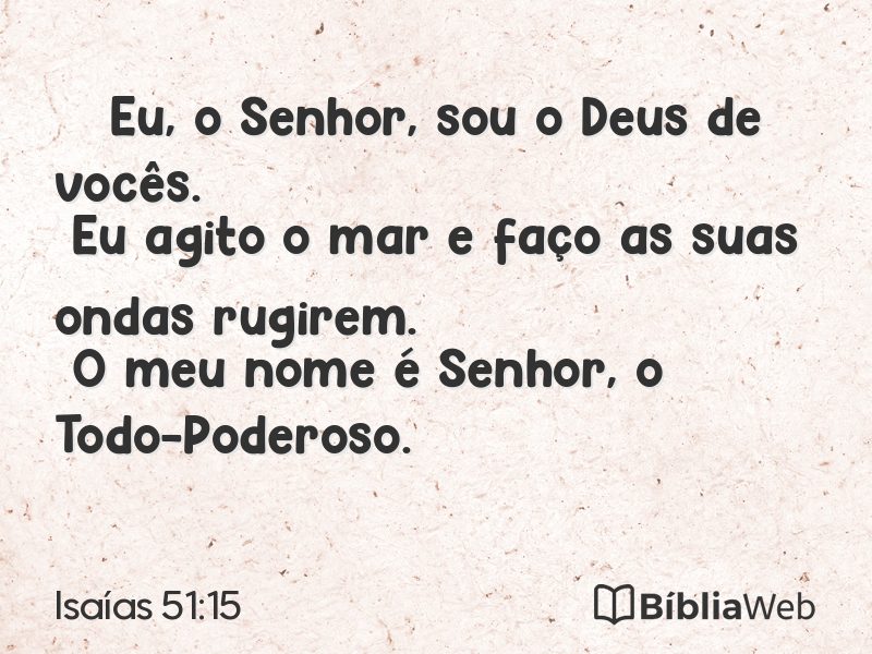 Isaías 51:15 em imagem para compartilhar
