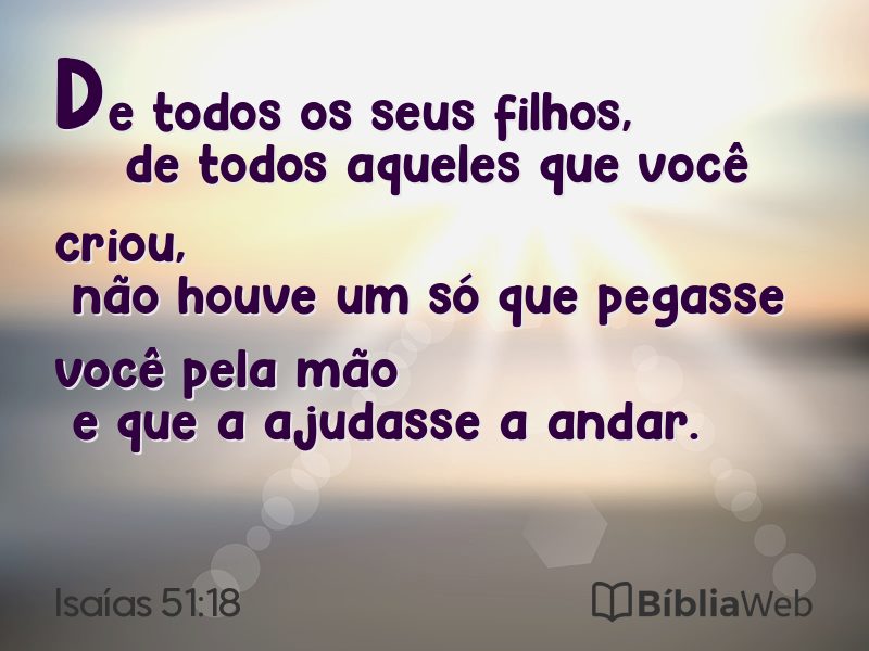 Isaías 51:18 em imagem para compartilhar